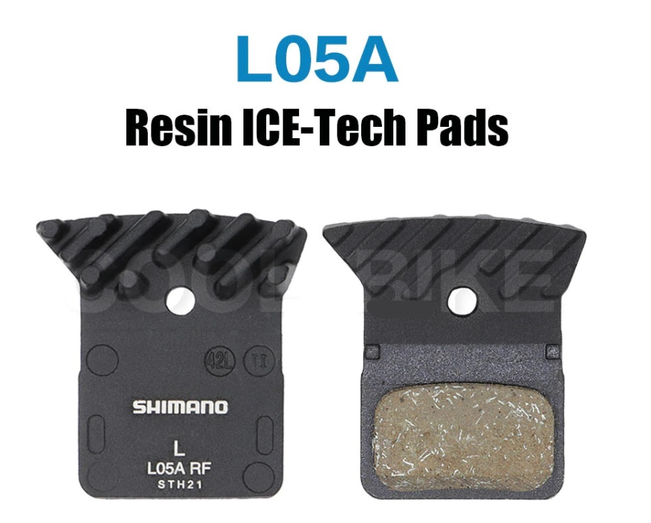 SHIMANO：ICE Tech Fin 树脂盘式刹车片：适用于 - Dura Ace/Ultegra /105 R9170 R8070 L02A L03A L05A