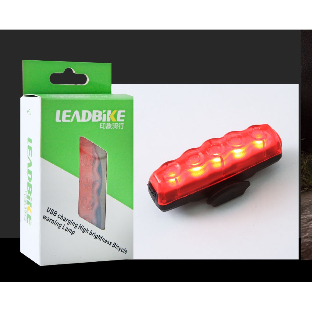 LEADBIKE USB CHARGING HIGH PERFORMANCE BICYCLE WARNING LIGHT