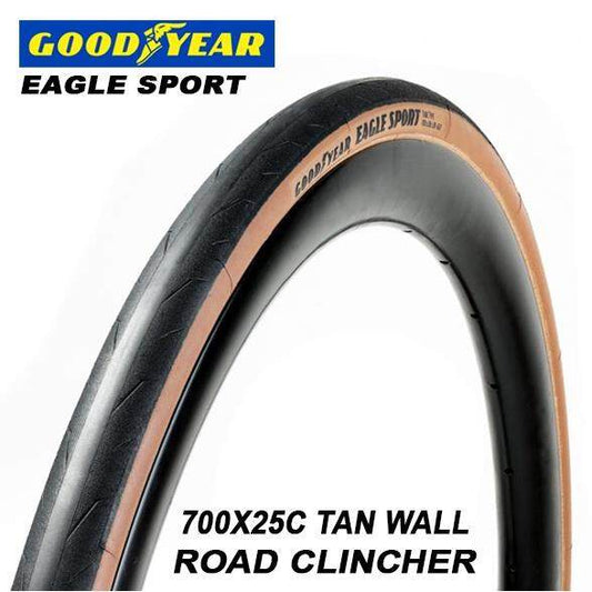 GOODYEAR EAGLE SPORT TAN WALL 700 X 25C TUBE TYPE TYRE