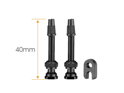 CICLOVATION ADVANCED LIGHT-WEIGHT TUBELESS VALVE STEM 40MM-BLACK (1 PAIR)